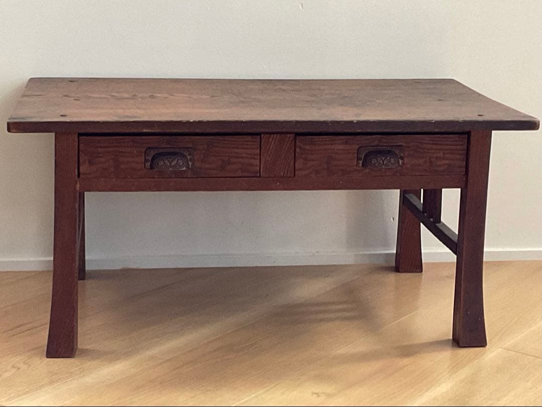 文机　貝殻 シェル型取っ手　アンティーク家具　古道具