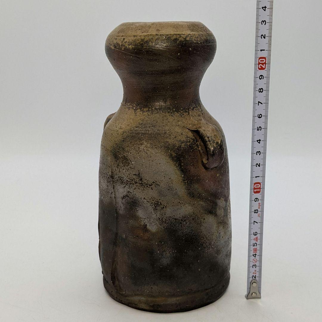 人間国宝 伊勢崎淳 備前焼 花生 共箱 耳付花入 花器 花瓶 華道具 茶道具