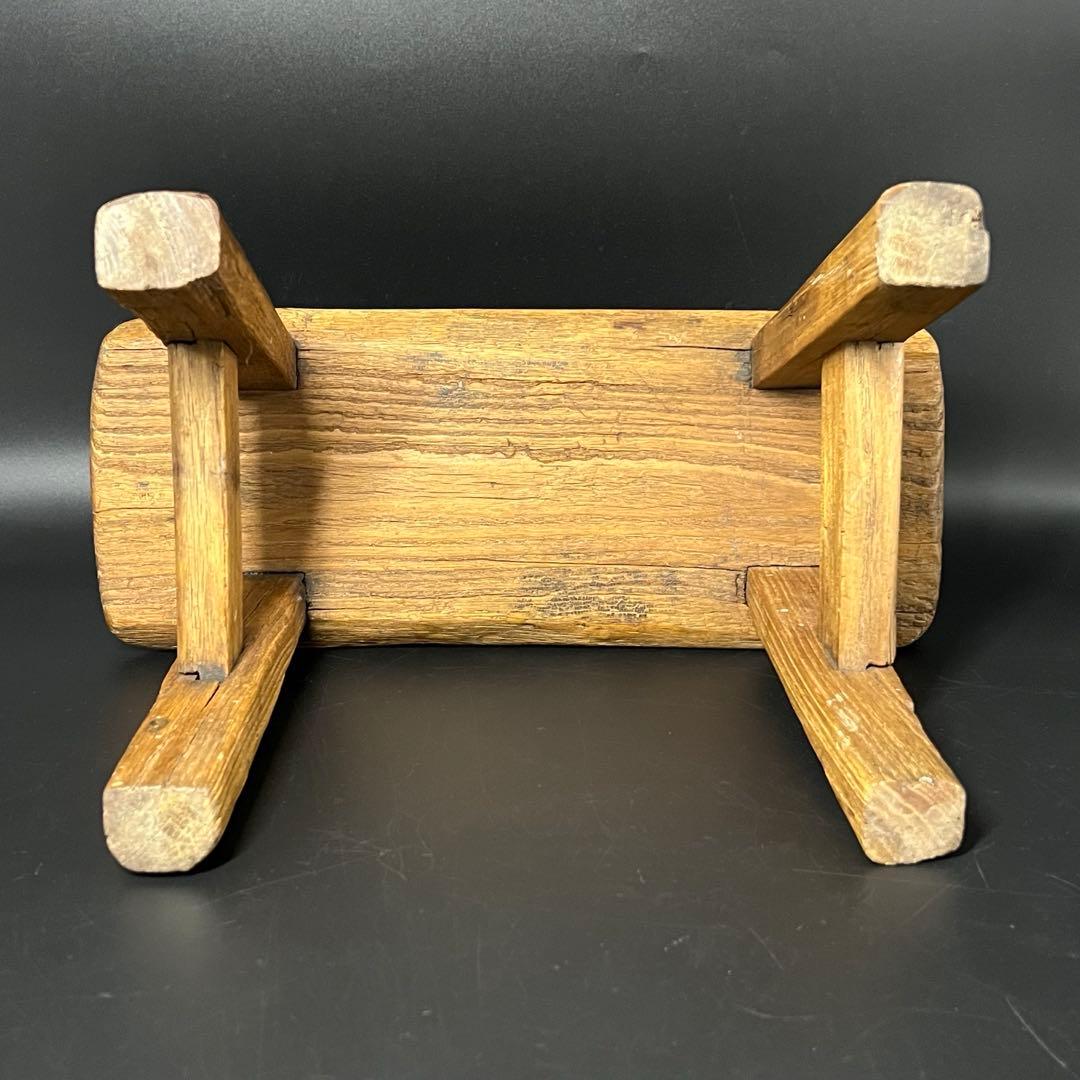 李朝 木製 小椅子 低椅子 踏み台 古民藝 古道具 朝鮮古美術 民藝 花台展示台