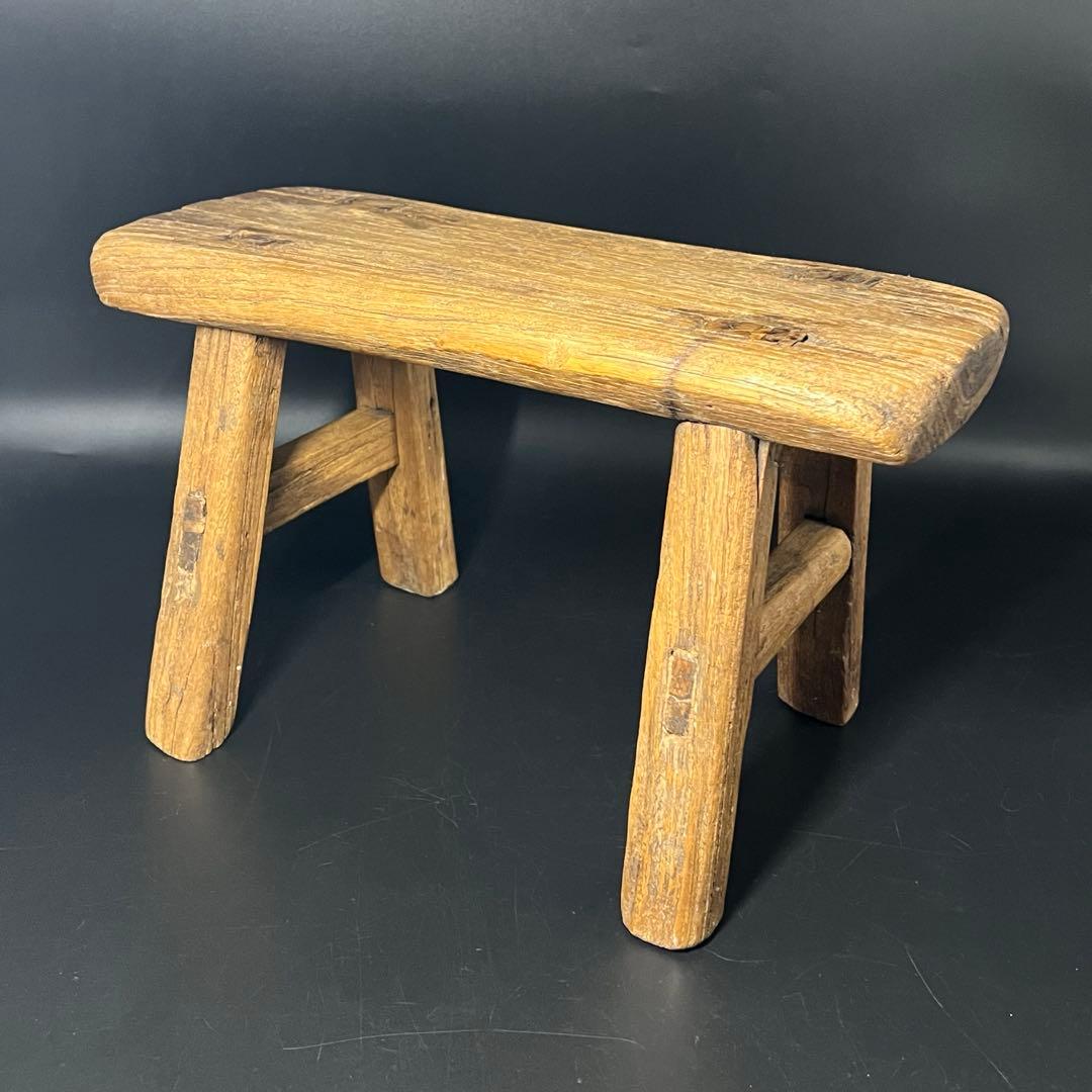 李朝 木製 小椅子 低椅子 踏み台 古民藝 古道具 朝鮮古美術 民藝 花台展示台