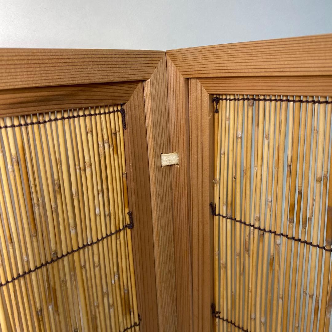 【茶道具】七宝透かし風炉先　葦簾　襖セット