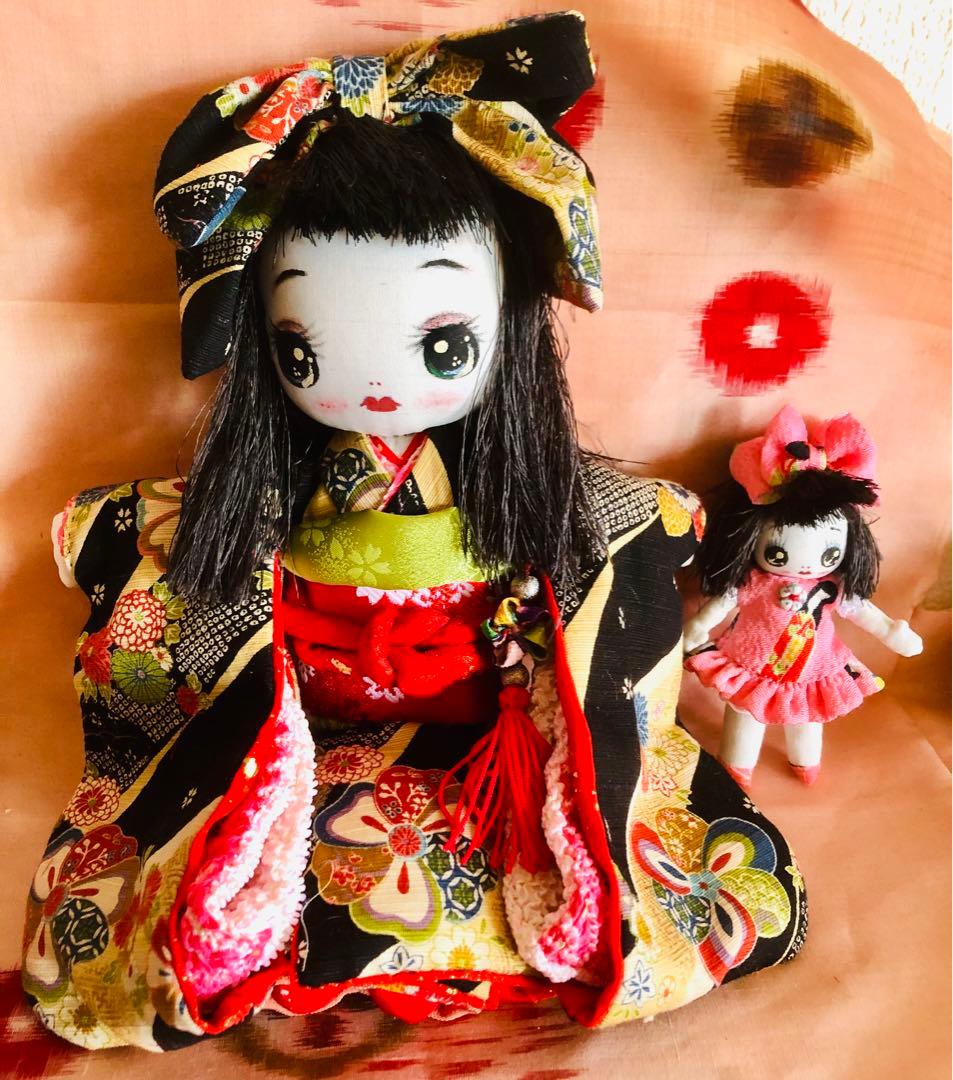 ＊カッパのおーこ様ご確認用＊市松風文化人形＆ミニリボンちゃん♪布人形•お着物＊