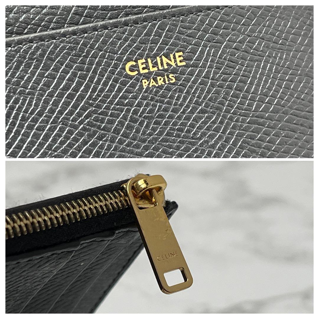 セリーヌ ジップ付きカードホルダー ケース ブラック CELINE