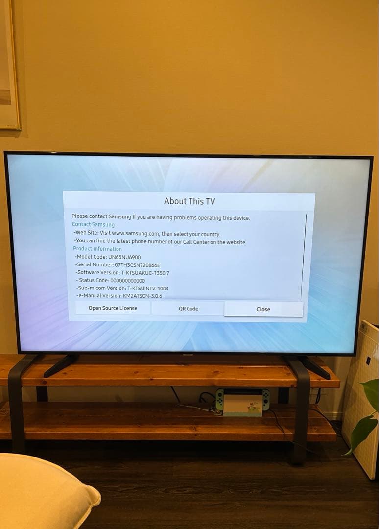 Samsung65インチ4K液晶TV/UN65NU6900（北米モデル)引取限定