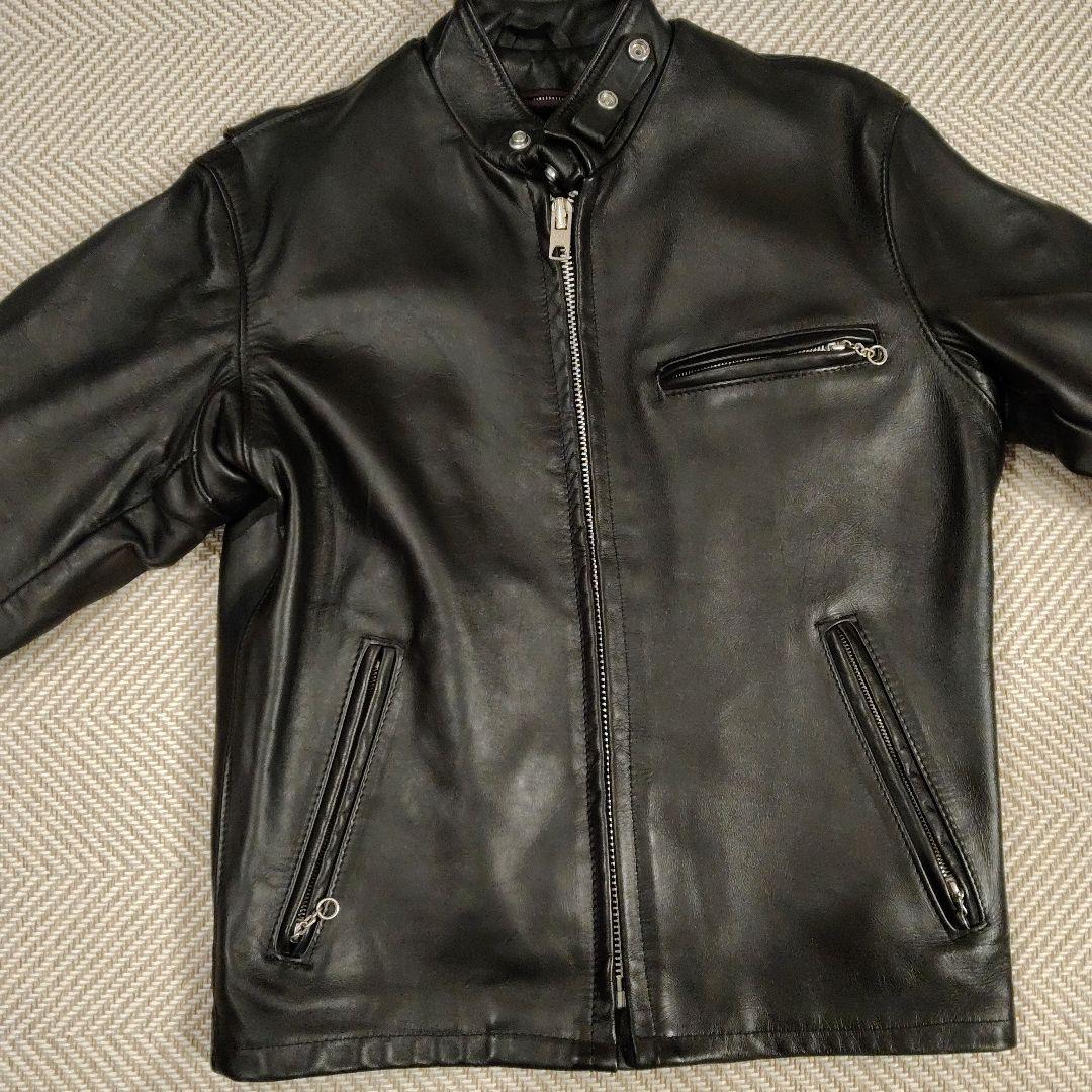 Schott ブラック シングルライダースジャケット641