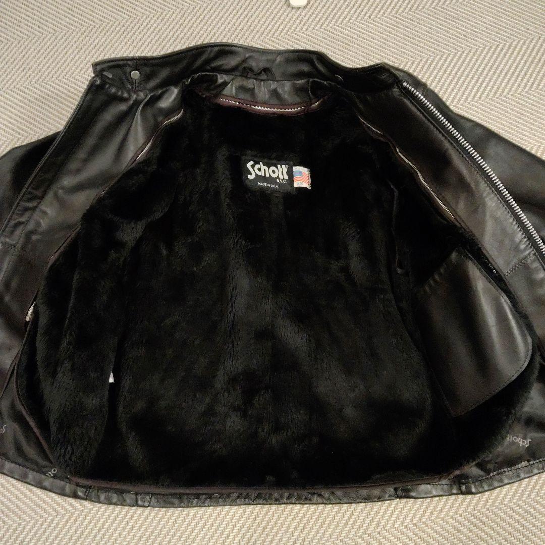 Schott ブラック シングルライダースジャケット641