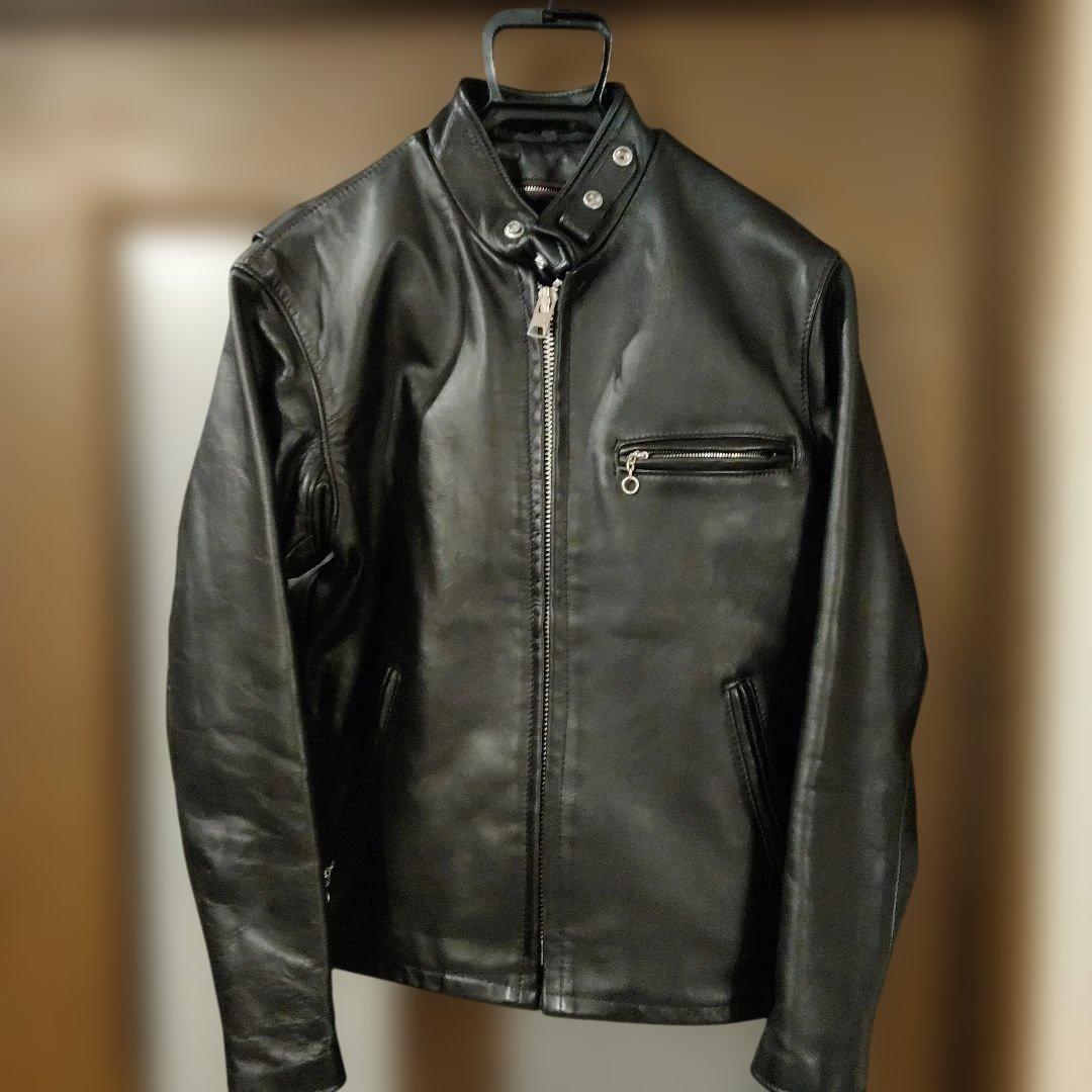 Schott ブラック シングルライダースジャケット641