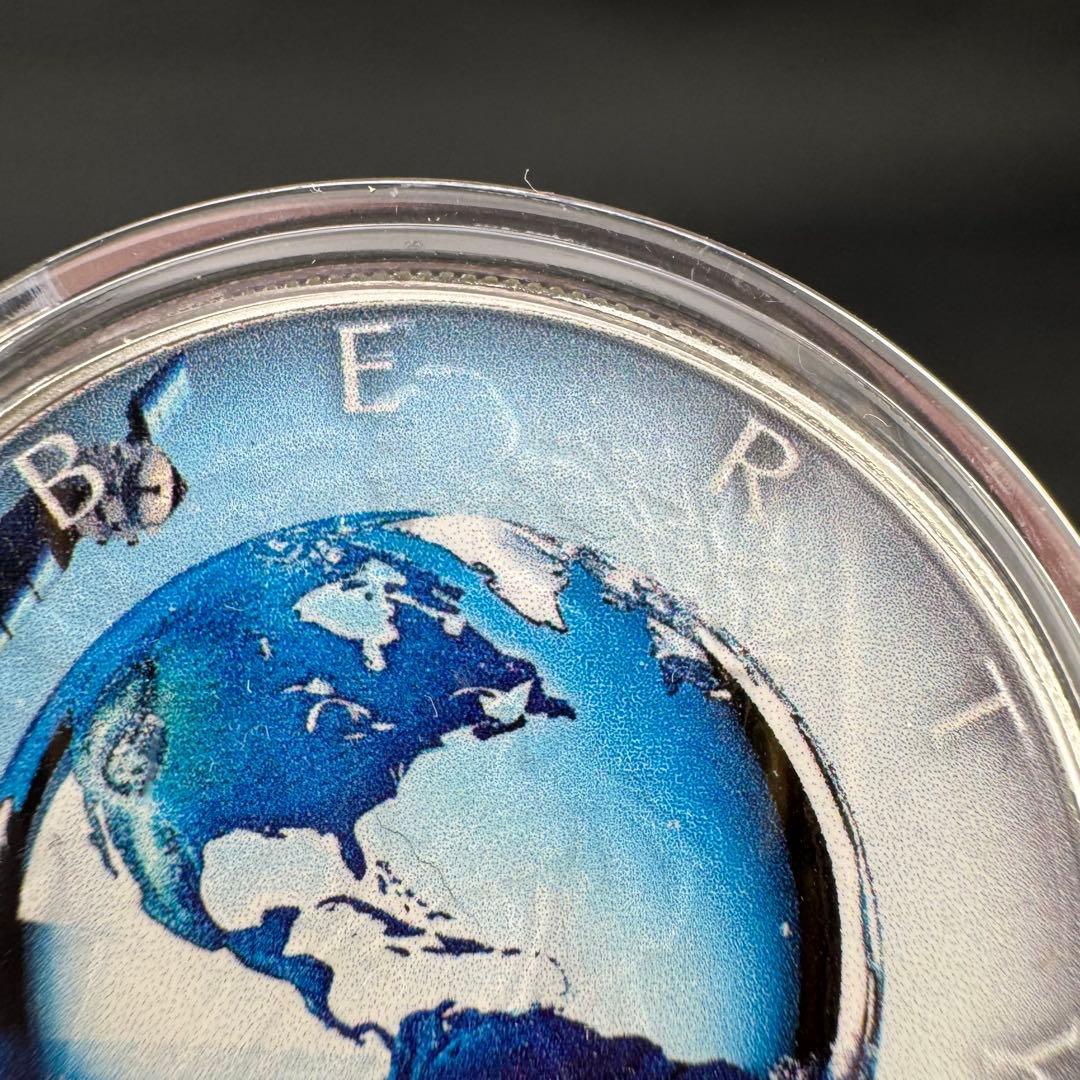 アメリカ イーグル 銀貨 AI⑤サイバーアース　※カラー銀貨 カプセル付き