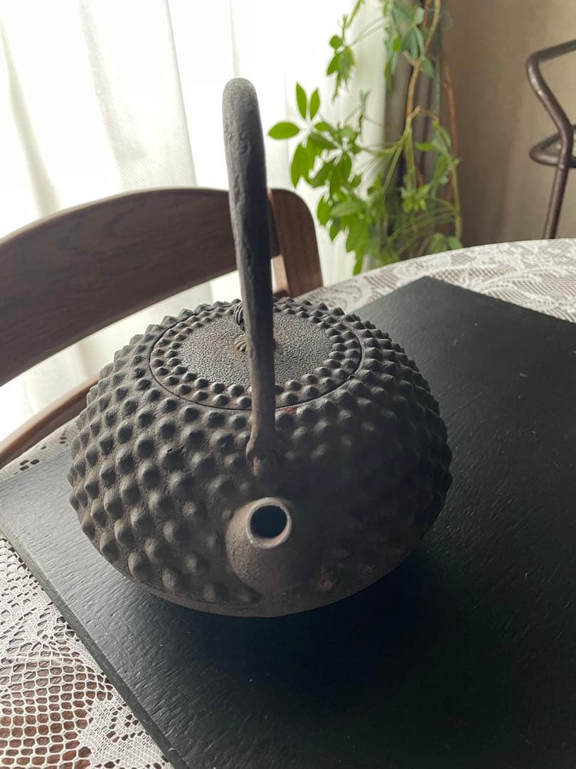 【昭和レトロ】南部鉄器　アラレ鉄瓶　鈴木盛久　骨董品