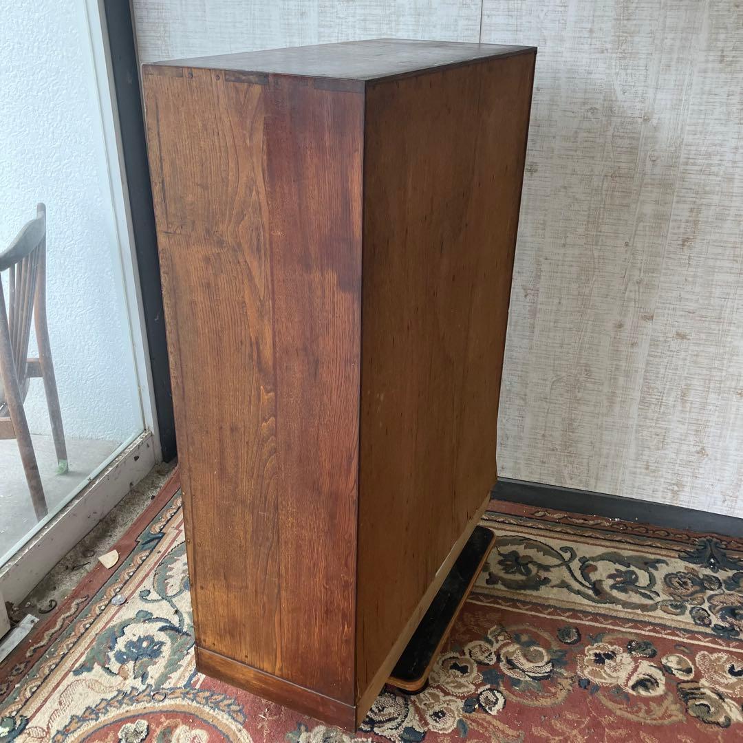 昭和レトロ 木製 茶箪笥 茶棚 ガラス戸 サイドボード 古家具 古民家 無垢材