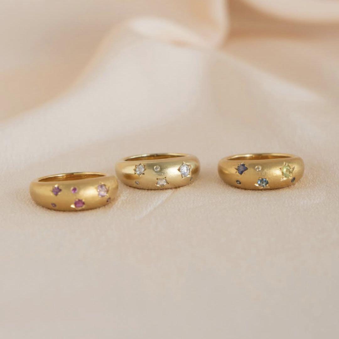 bohem × patchouli 一点ものリング(ブルー系)