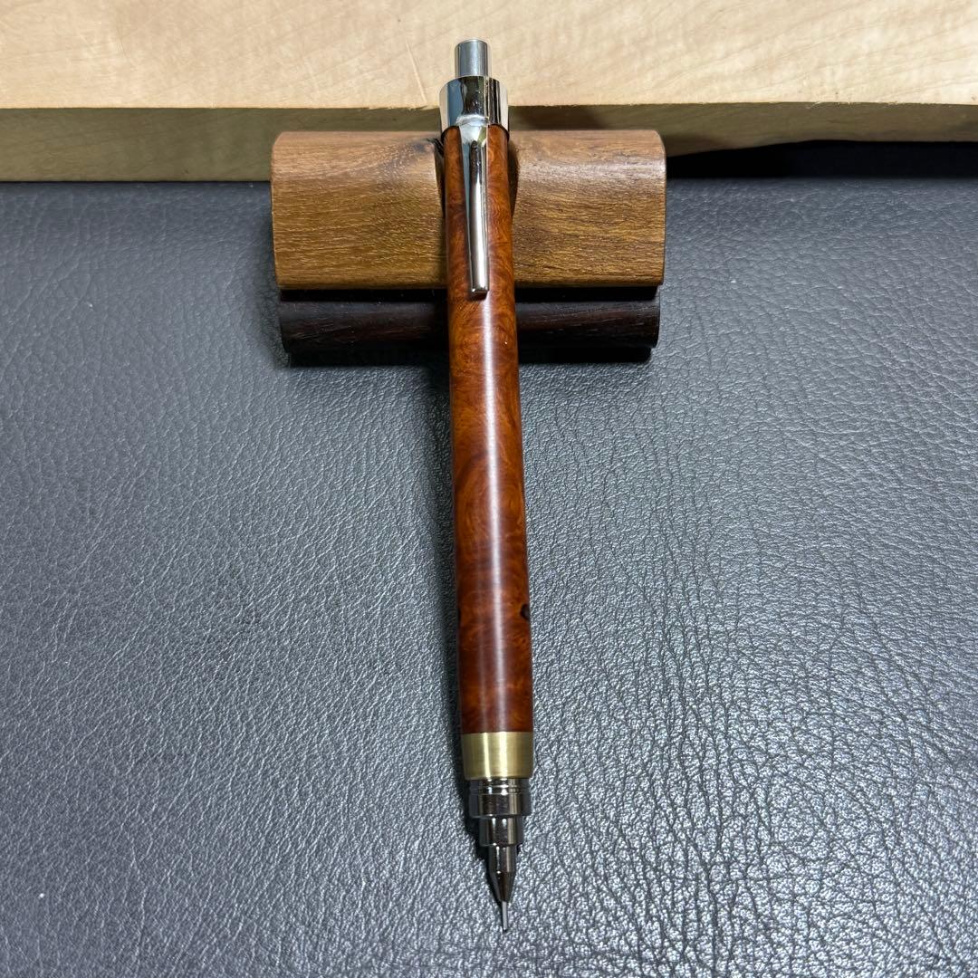 104花梨瘤　木製シャーペン　最強低重心　真鍮