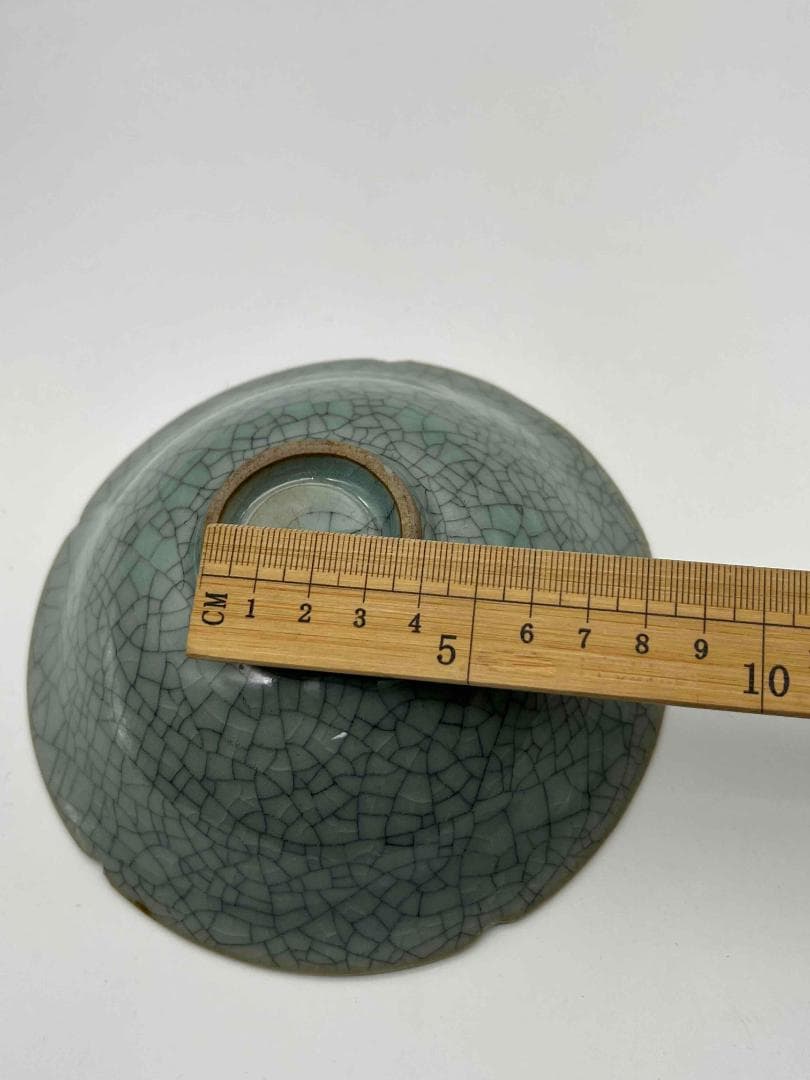 宋時代　青磁　汝官窯盞　北方青磁　南宋官窯 茶碗 唐物　茶道具(A-39)