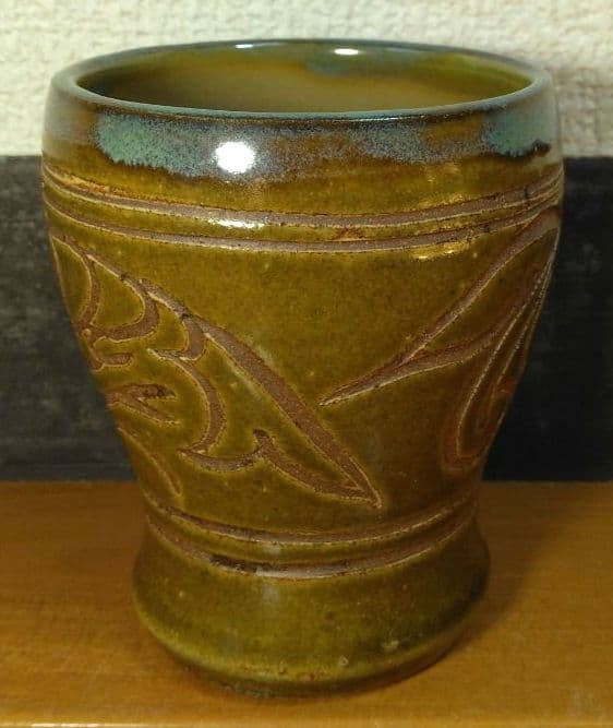 人間国宝 金城次郎 ゴブレット 栞 共箱 美品 壺屋焼 やちむん 壷屋焼 希少品