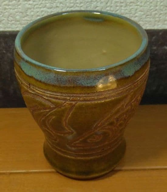 人間国宝 金城次郎 ゴブレット 栞 共箱 美品 壺屋焼 やちむん 壷屋焼 希少品