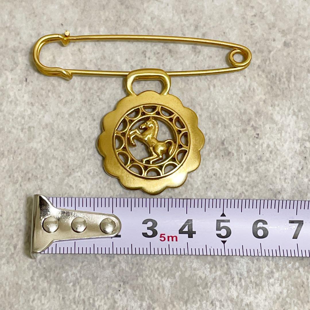 美品　エルメス　ホース　シュバル　ピンブローチ　ネックレストップ