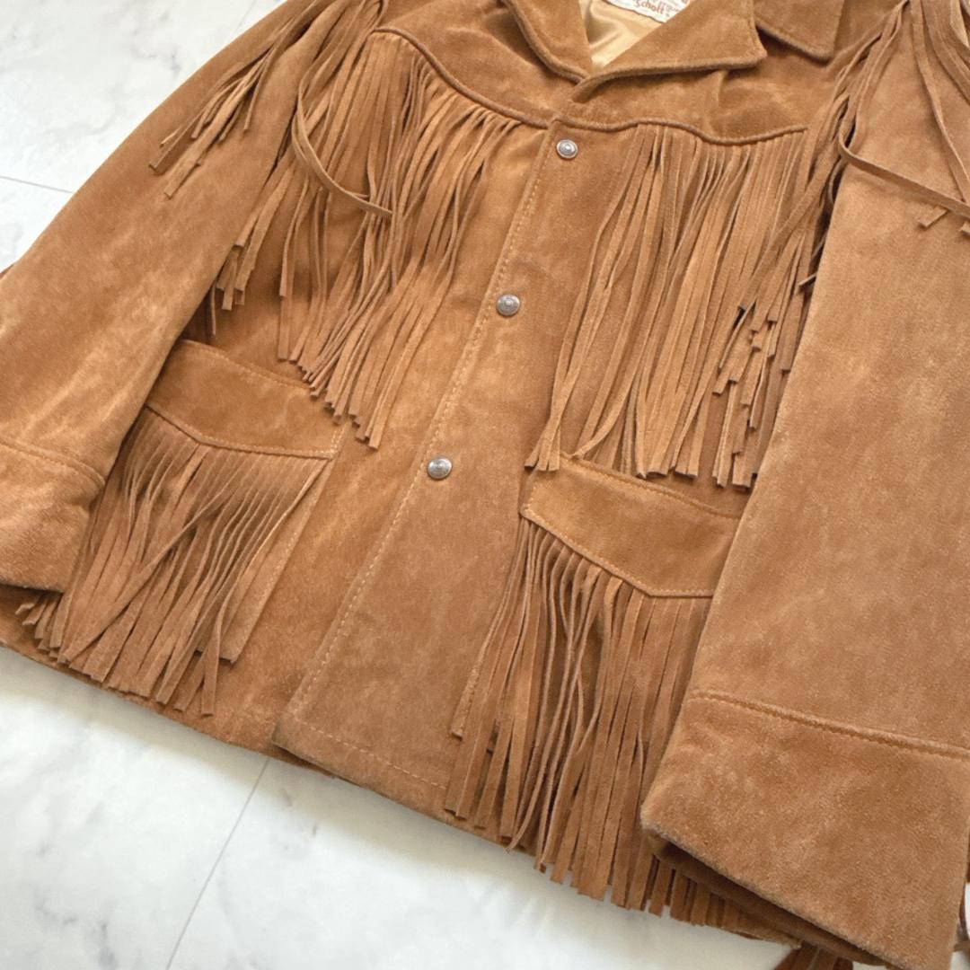 Schottショット395ウエスタンジャケット フリンジ スウェード 38