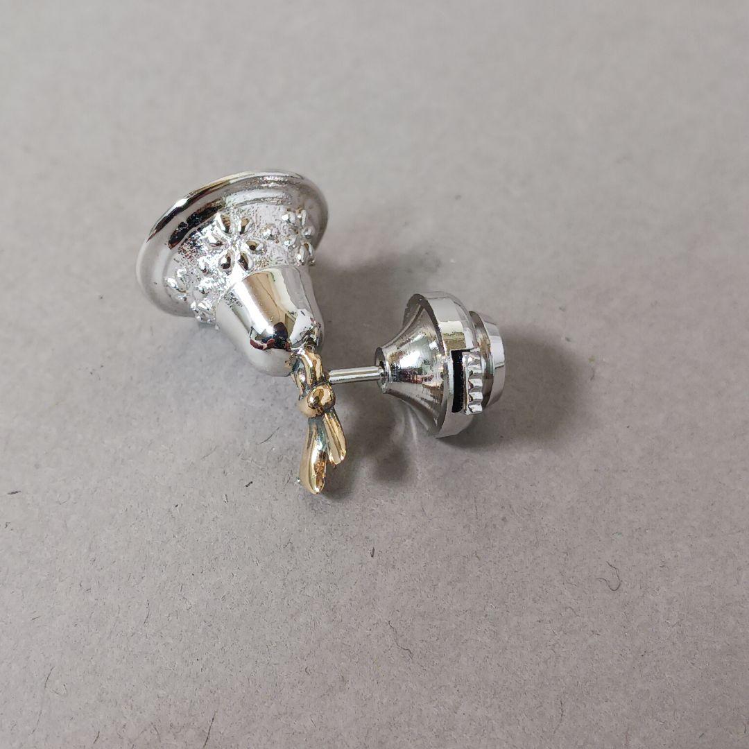 【良品】TASAKI タサキ ピンブローチ タイピン ベル K18 シルバー