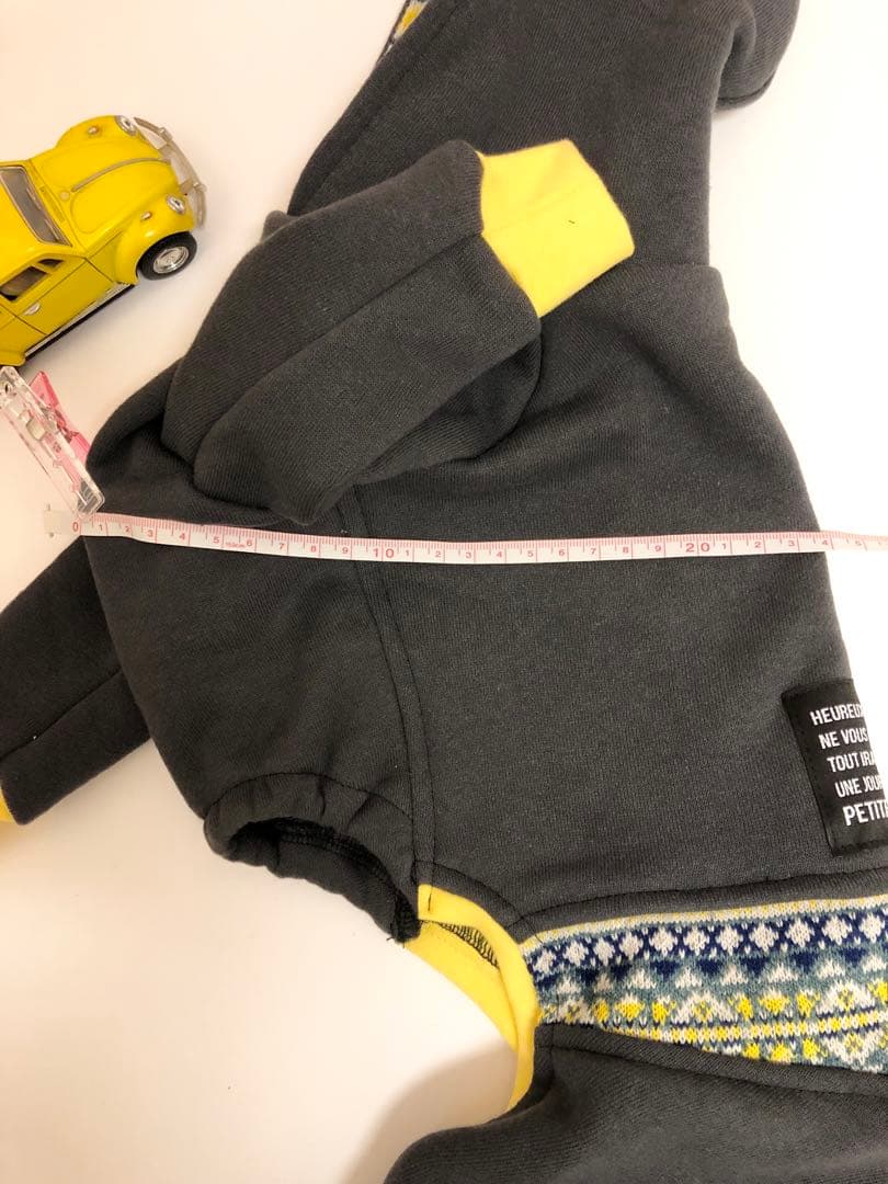 トレーナー生地ロンパース　Mサイズ　イタグレ服