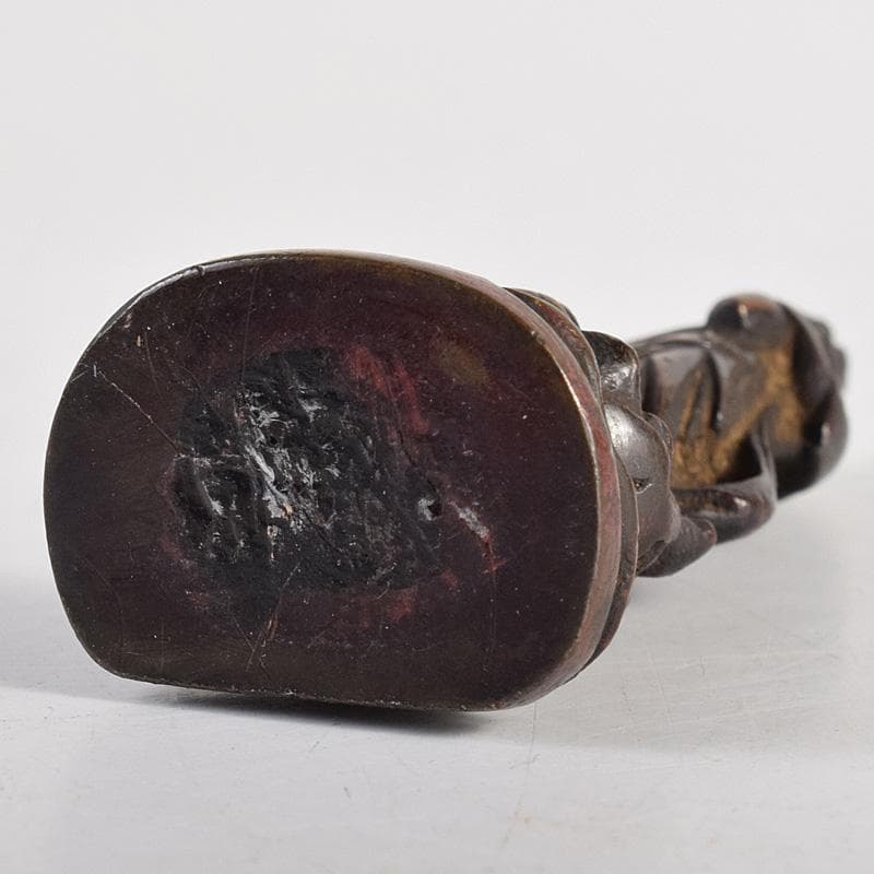 仏教美術　古銅　観音菩薩像　仏像　豆仏　懐中仏　置物　V　R8764