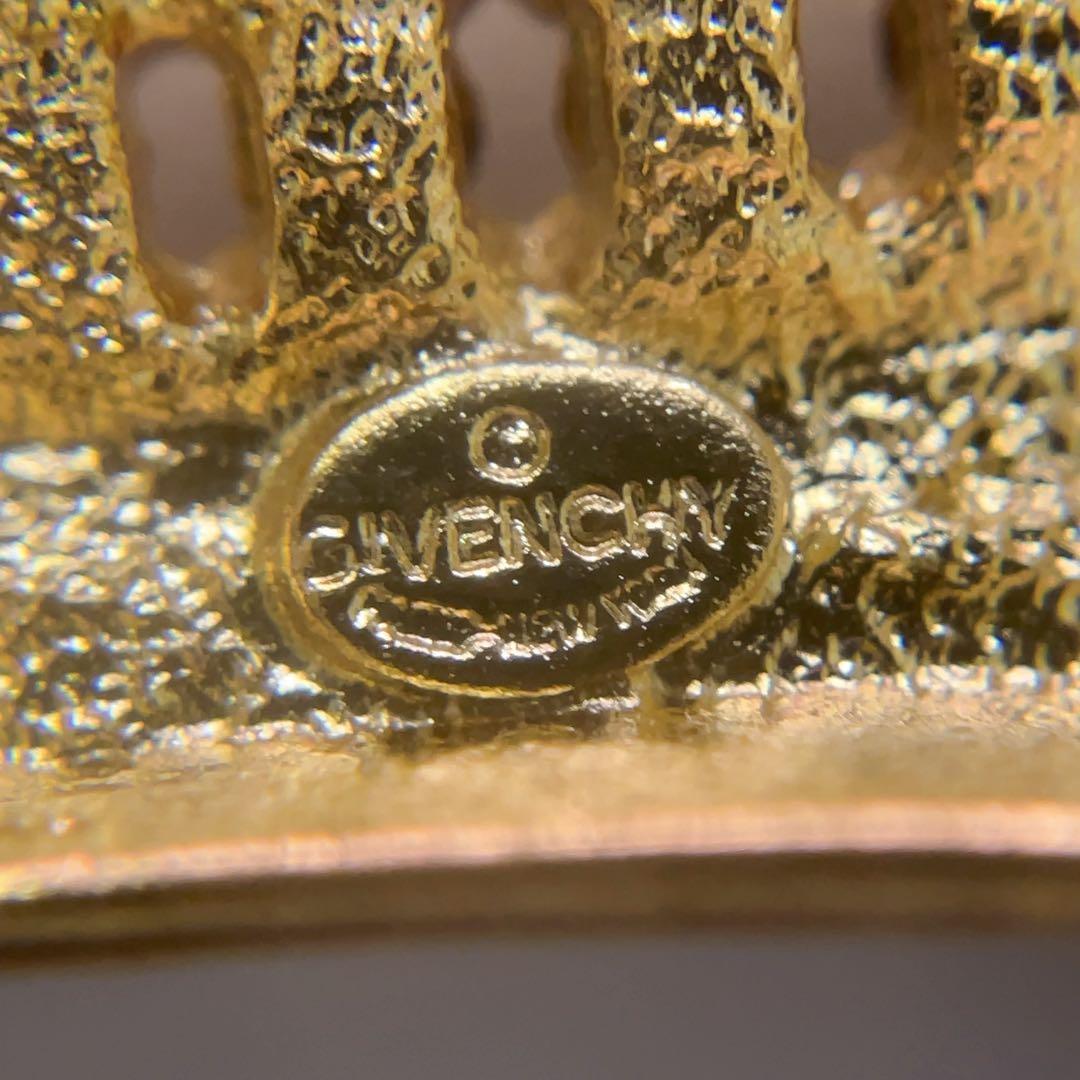 ヴィンテージ Givenchy ゴールド ラインストーン ブローチ 赤 ブルー