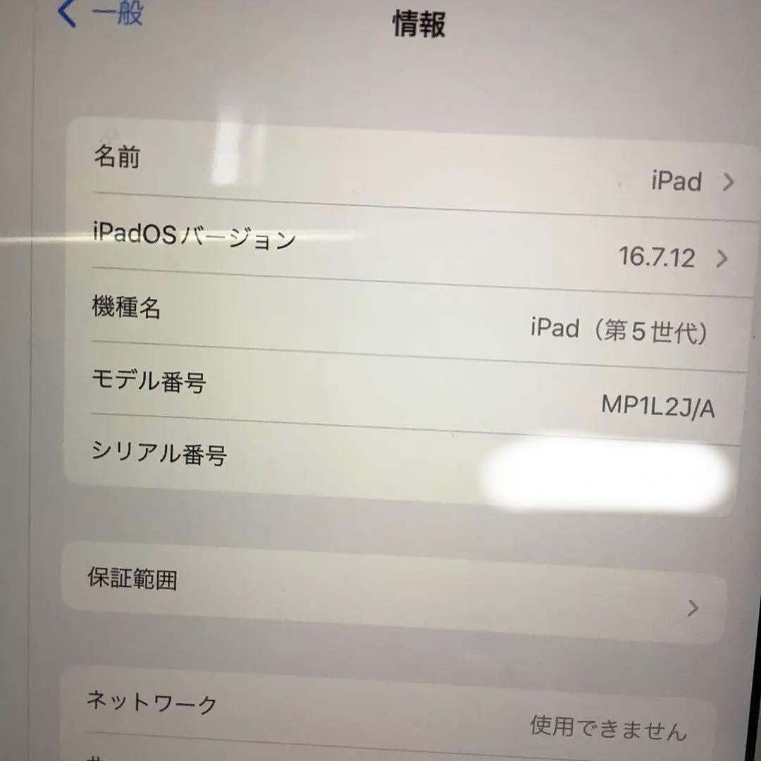 iPad 5世代32G wifi+sim バッテリー99%美品