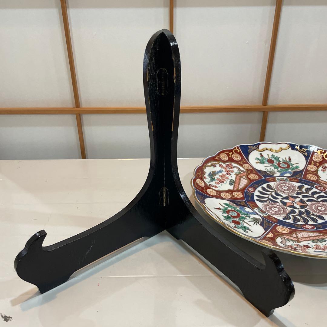 有田焼 深綿 梅鳳凰絵 一進 絵皿 飾皿 置物