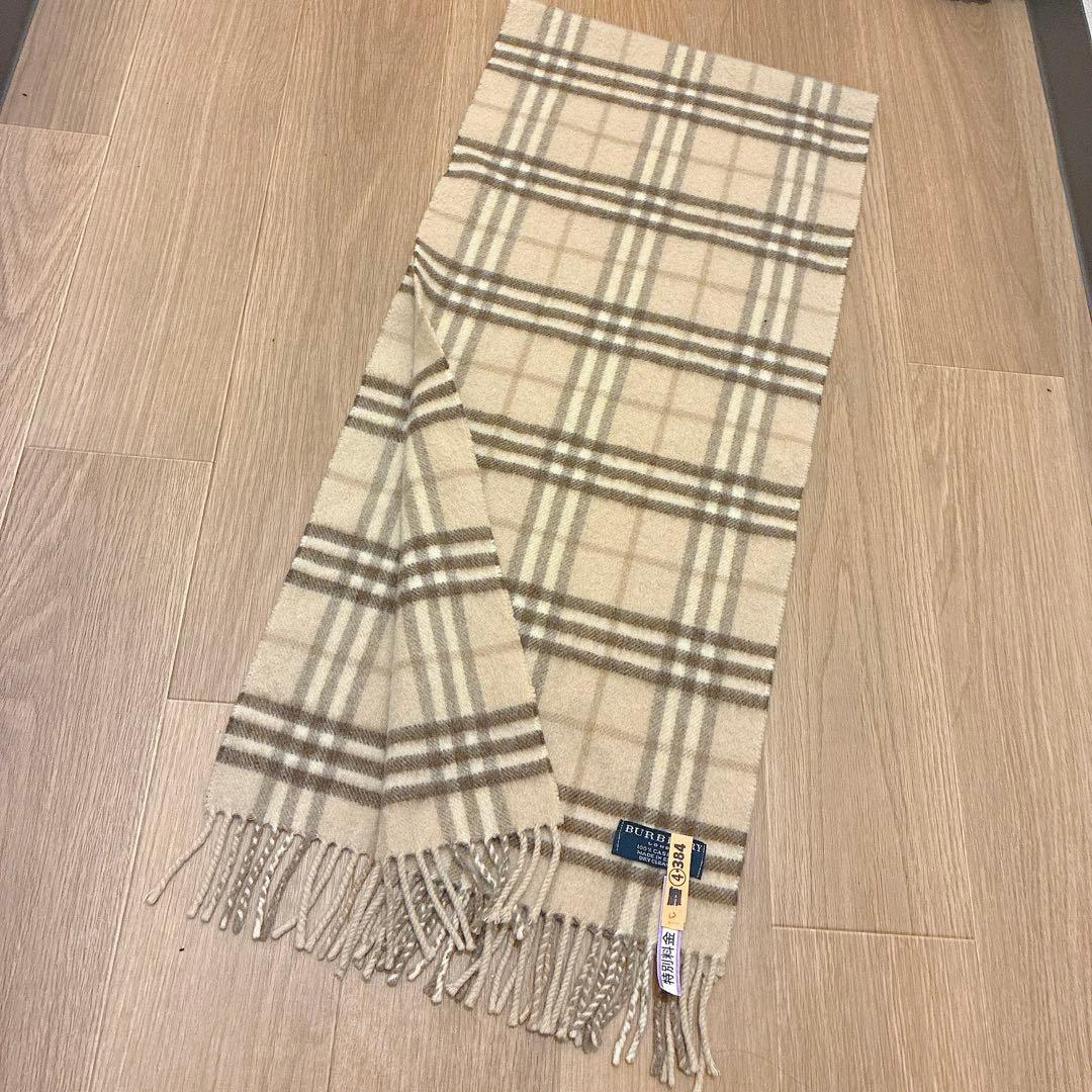 クリーニング済【極美品】BURBERRY LONDON カシミヤ100％マフラー