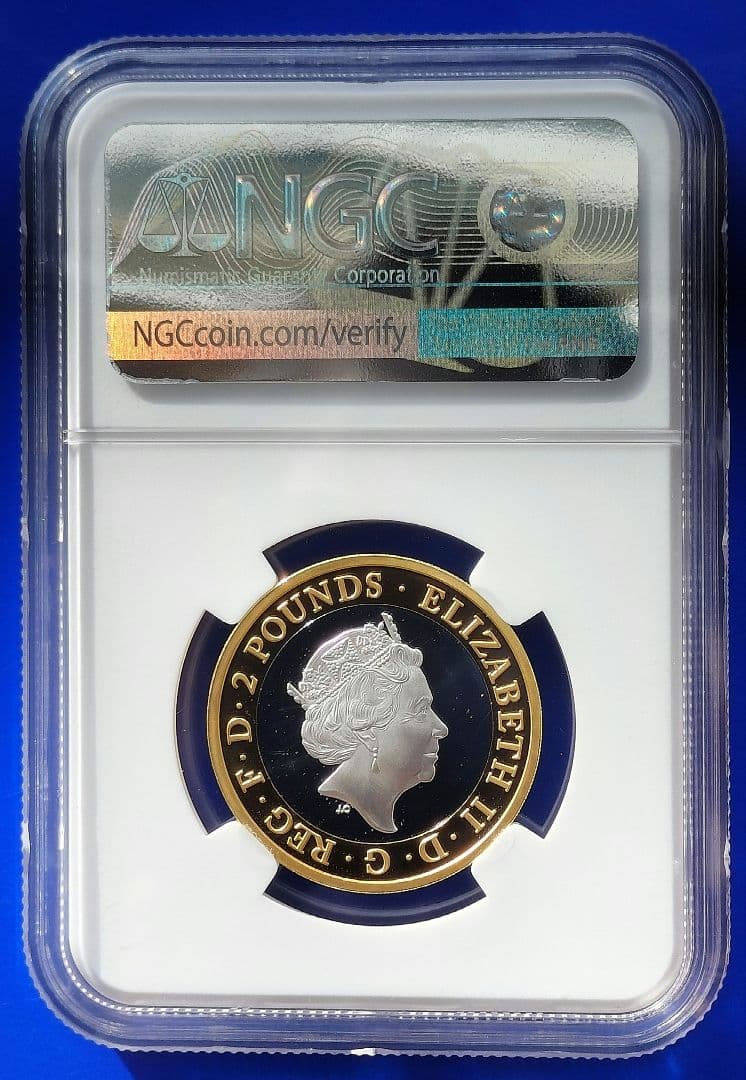 イギリス　2ポンド銀貨（ピエフォー）メイフラワー号出航400周年記念　2020年