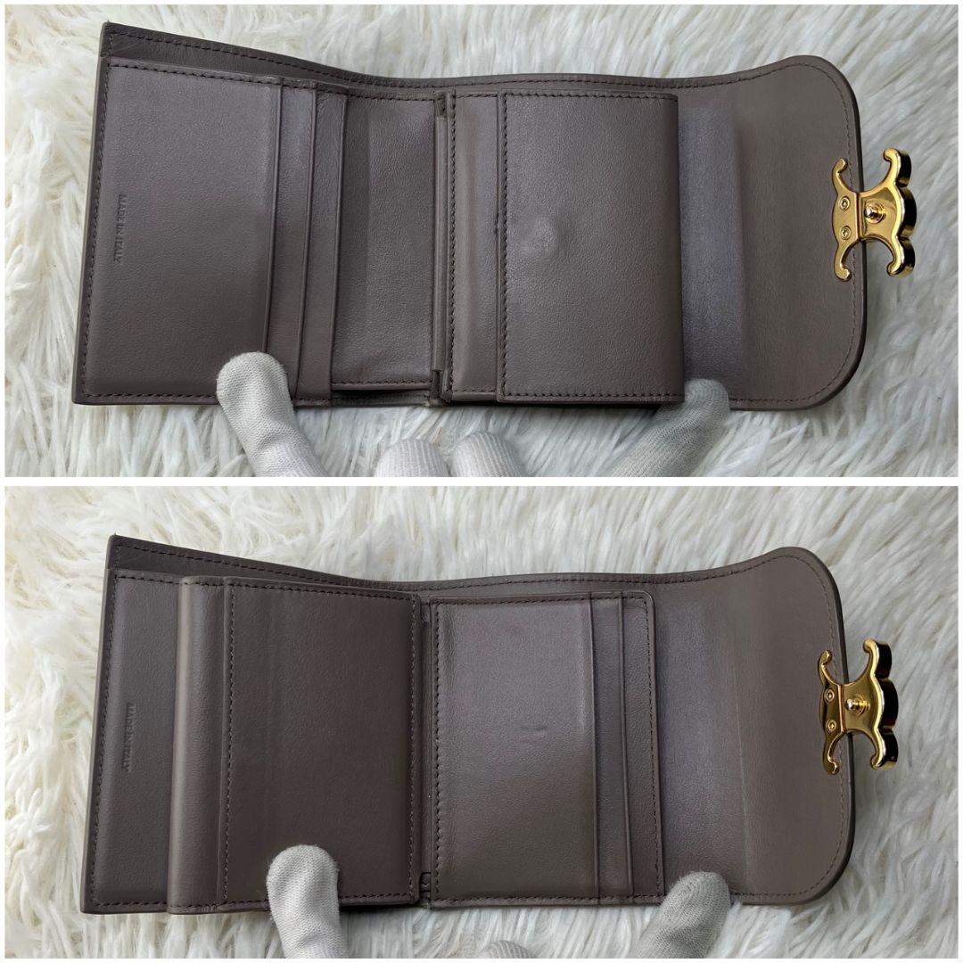 極美品✨セリーヌ　三つ折り　トリオンフ　スモールウォレット　レザー