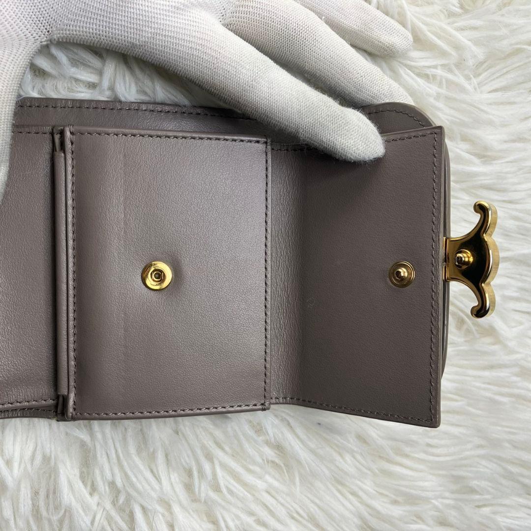 極美品✨セリーヌ　三つ折り　トリオンフ　スモールウォレット　レザー