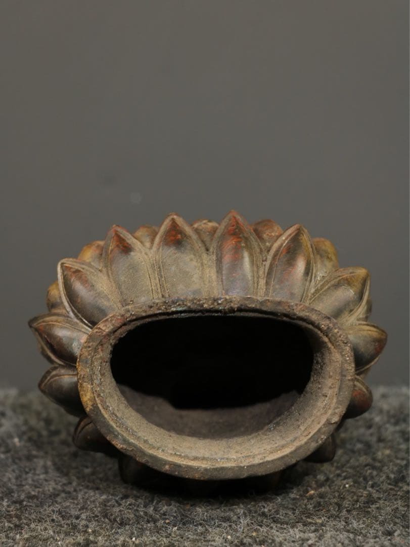 珍蔵　純銅泥金朱砂　仏像【釈迦牟尼仏】　インテリア　骨董品　アンティーク　置物