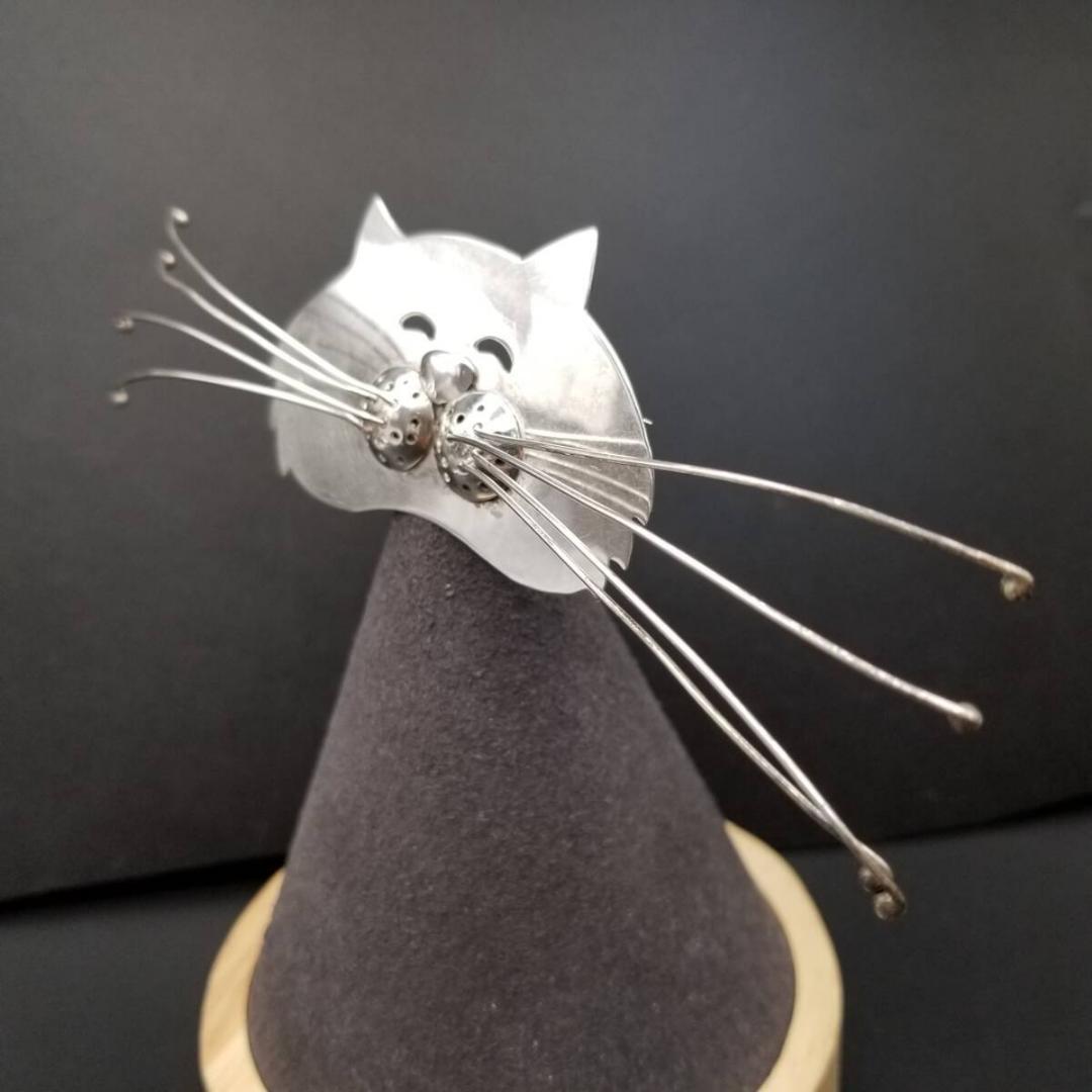 da Studio 髭の長い猫 キャットフェイス 925 シルバー ヴィンテージ