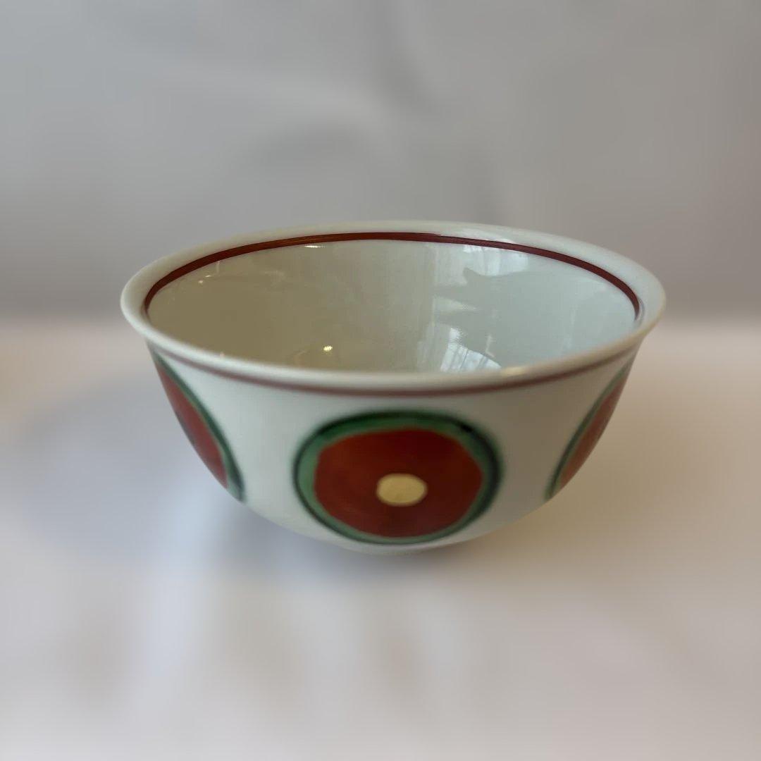 月乃桂窯　高橋芳宣　赤玉飯碗　4客セット