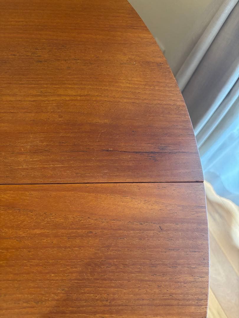 人気の ビンテージ ラウンドテーブル 伸張 拡張φ117cm チーク材