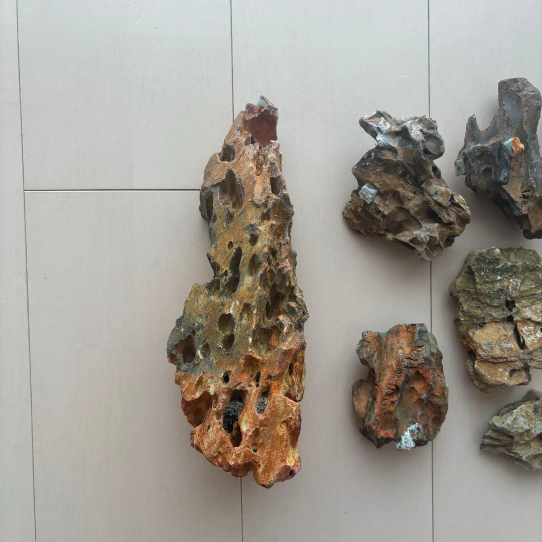 お値下げ☆ 水槽用自然石（気孔石）セット 11個　岩組みレイアウトに☆