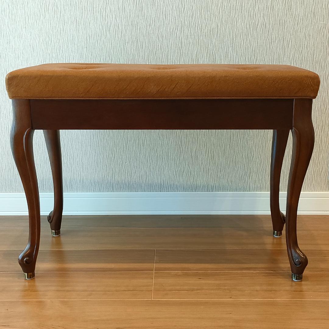 希少　アンティーク　ピアノ椅子　長椅子　猫脚　ベンチタイプ