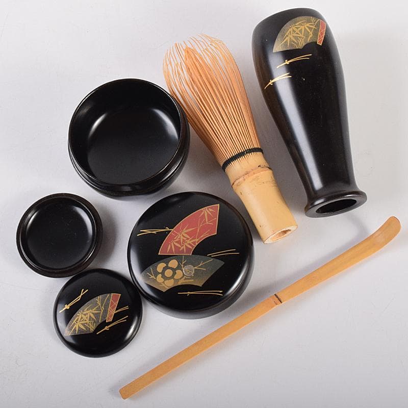 eyeknow74 　利休茶箱　棗　茶碗　八点一式　仕覆付　V　R7661