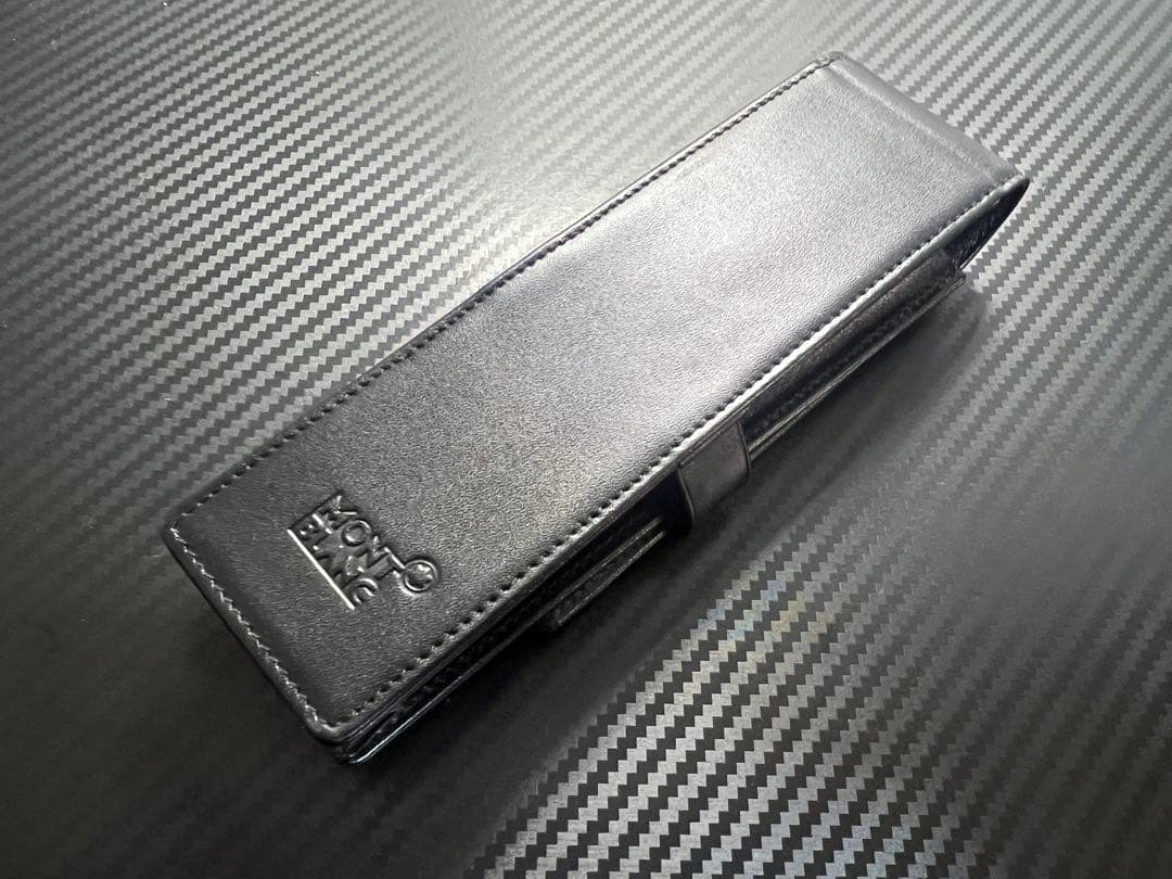 未使用に近い モンブラン ペンケース シエナ 2本差し ブラック