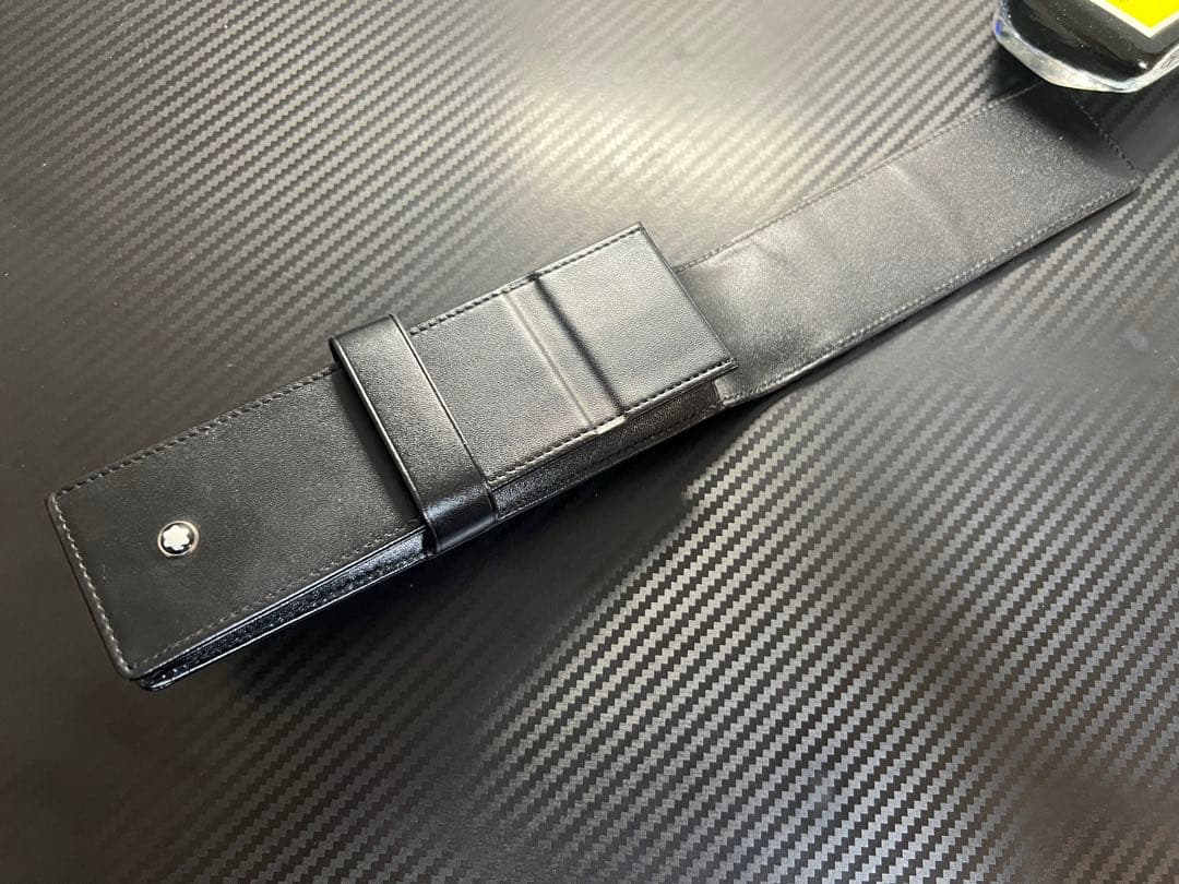 未使用に近い モンブラン ペンケース シエナ 2本差し ブラック
