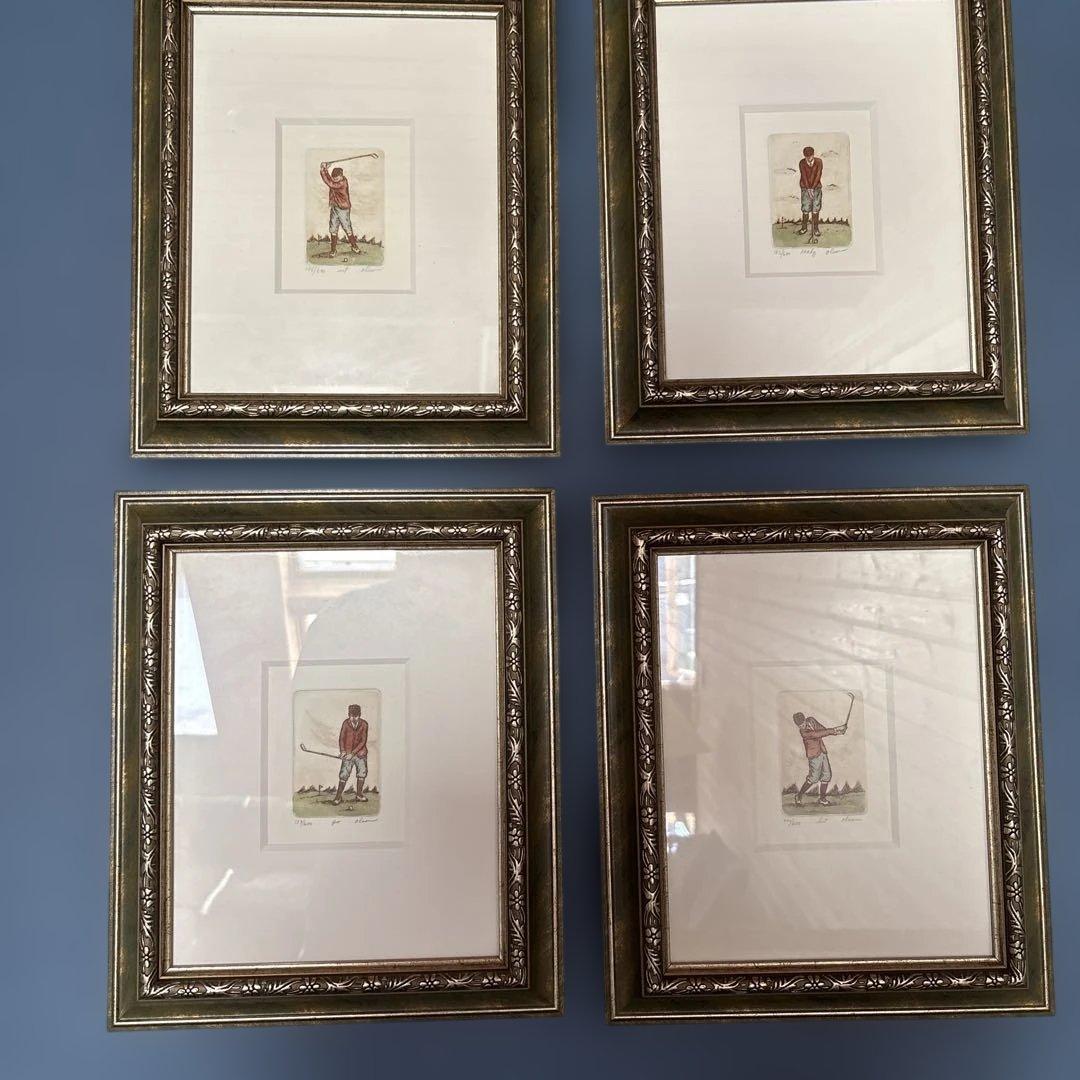 ゴルフ リトグラフ 4枚