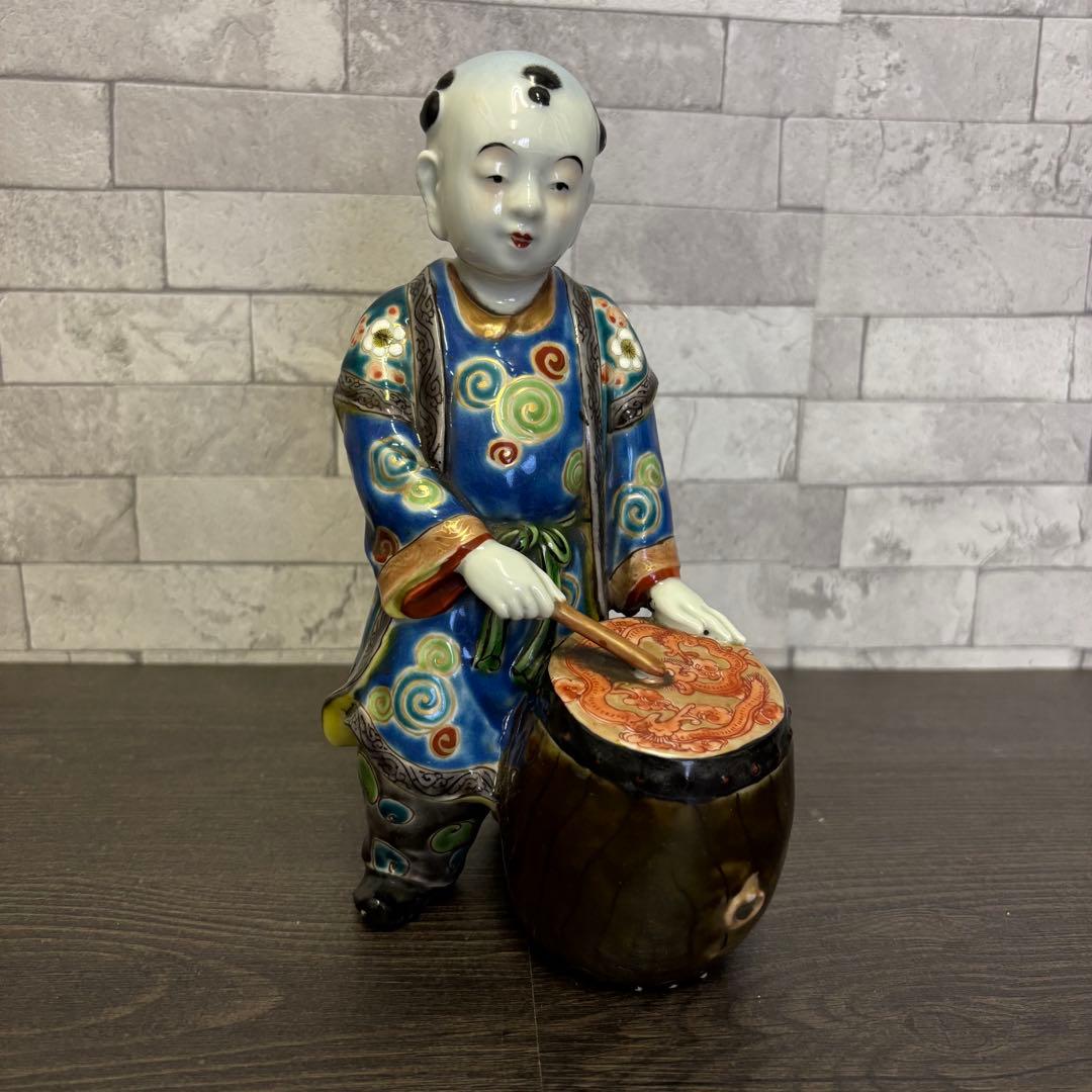 伊万里 唐子人形 置物 太鼓打 アンティーク