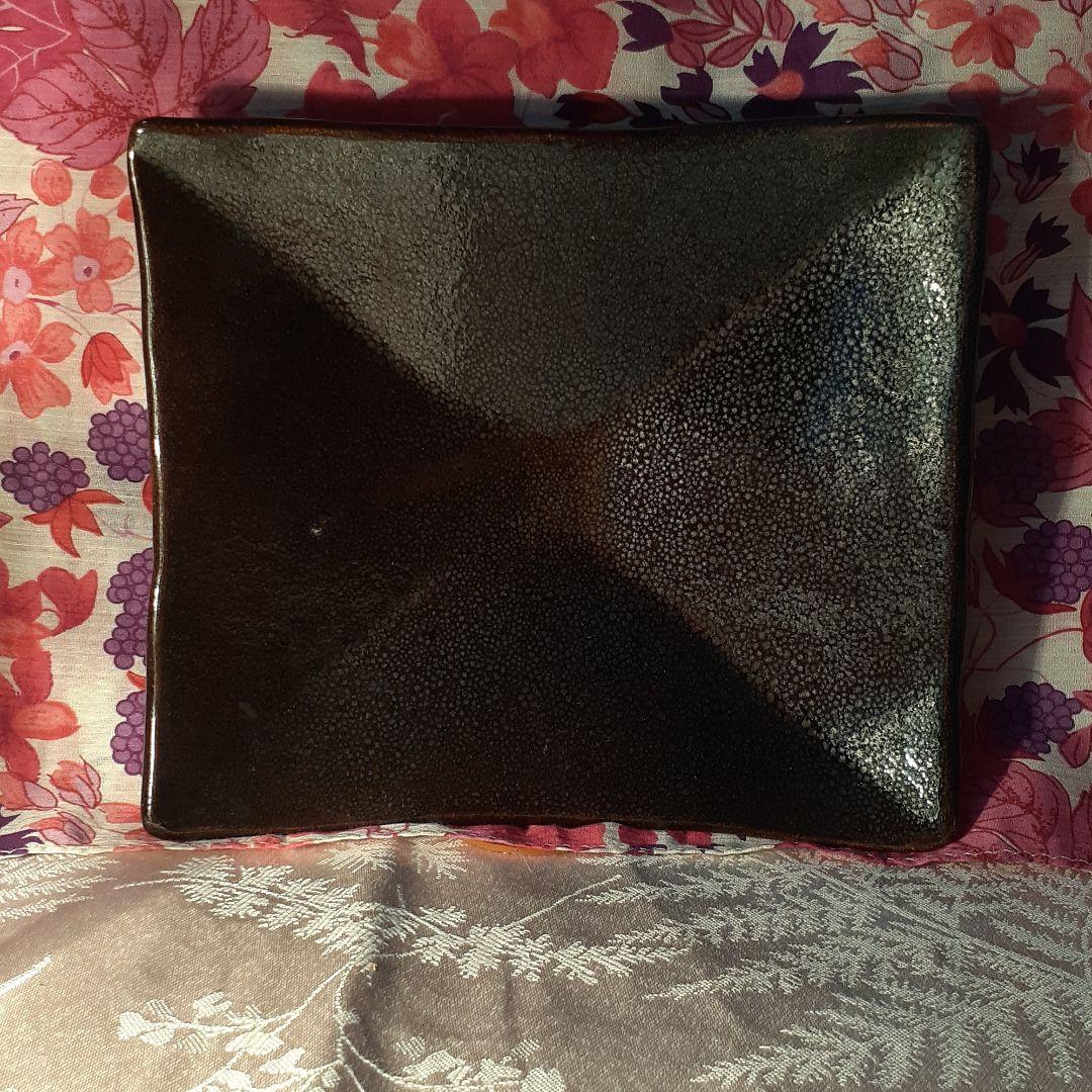 本日限定値引き❤️故、加藤　仁　作　油滴天目平皿