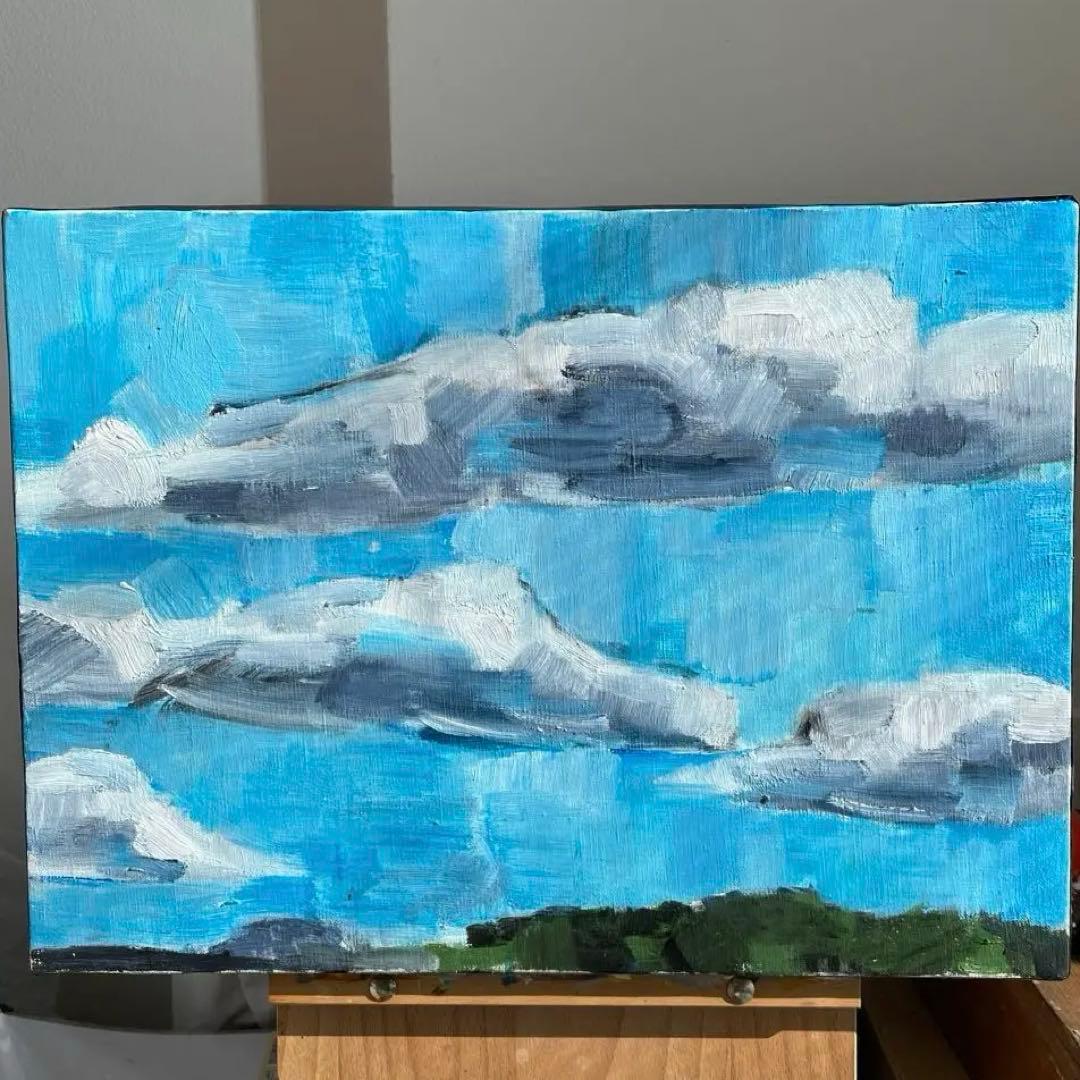 【絵画】青空の中の雲