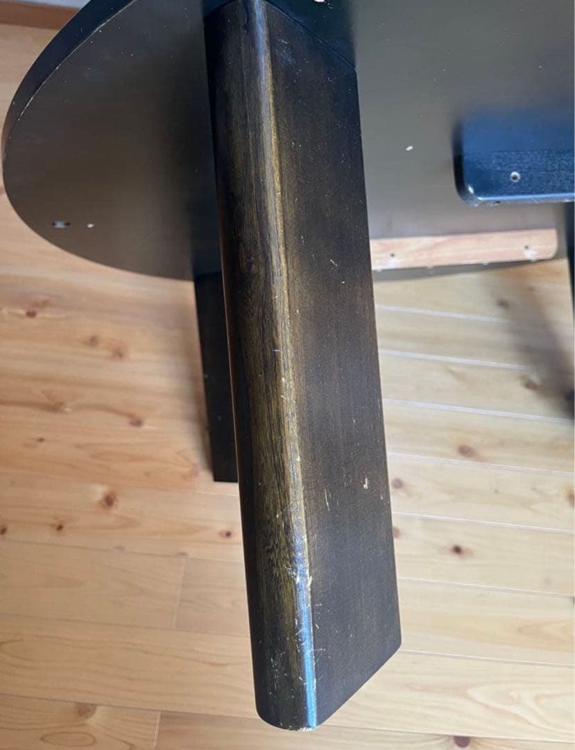 大きいダイニングテーブル　丸テーブル　円卓　木製テーブル　黒　送料無料