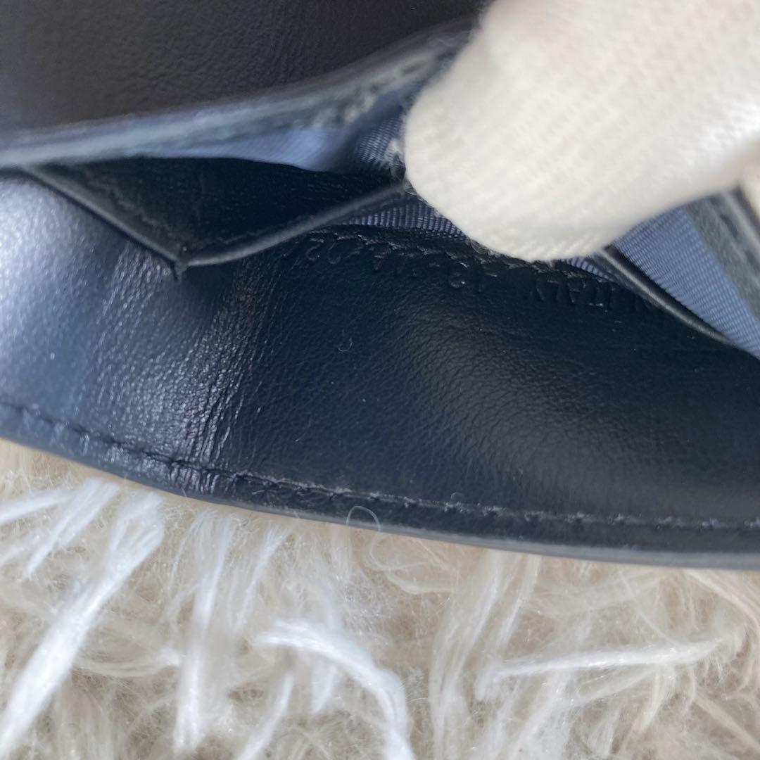 【美品】Dior ディオール オブリーク 三つ折り財布 キャンバス　ネイビー
