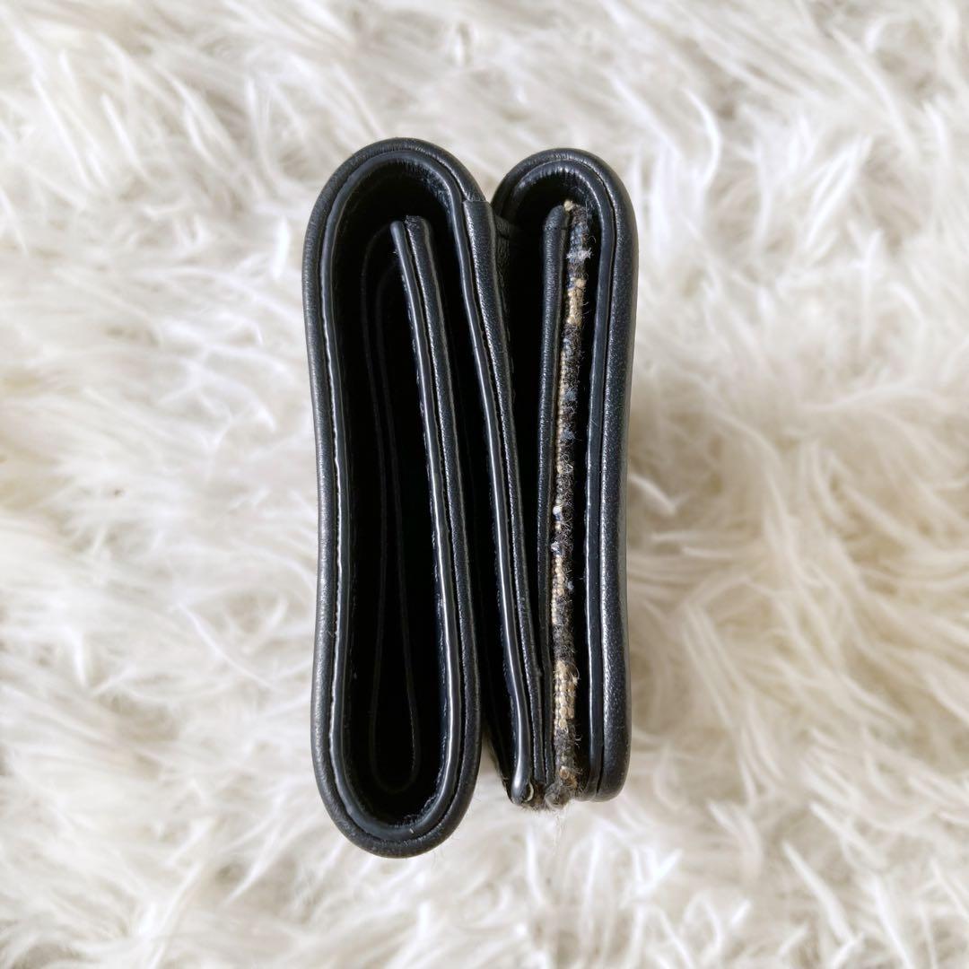 【美品】Dior ディオール オブリーク 三つ折り財布 キャンバス　ネイビー