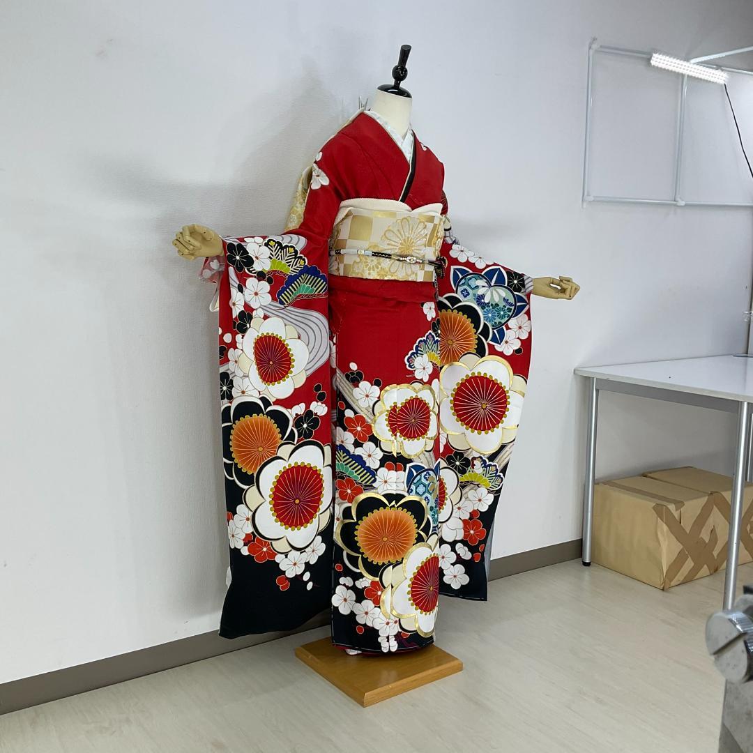 りんご　お振袖フルセット　新品オーダーメイド　ショール　ゾーリバッグ