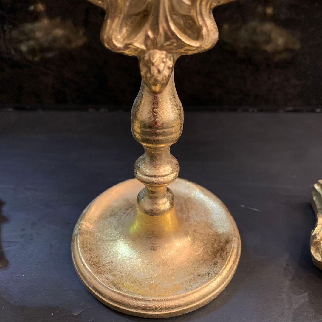 ☆未使用品☆置き時計＋キャンドルホルダー2本　セット　アンティーク