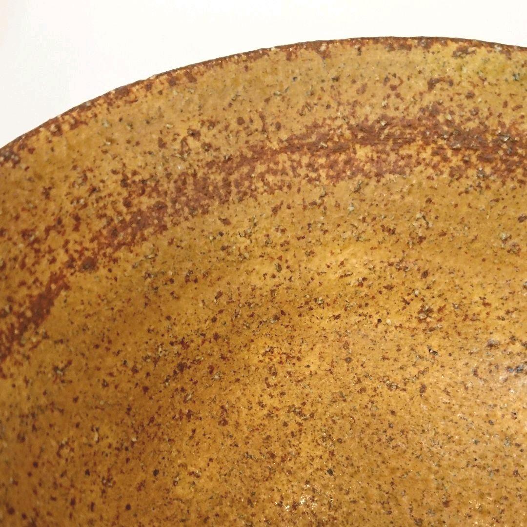 【茶道具】勝龍寺窯 乾伸行作 黄伊羅保茶碗